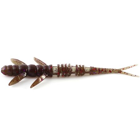 Flit 3" (8pcs.), #050 - Green Pumpkin Brown/Red & Purple