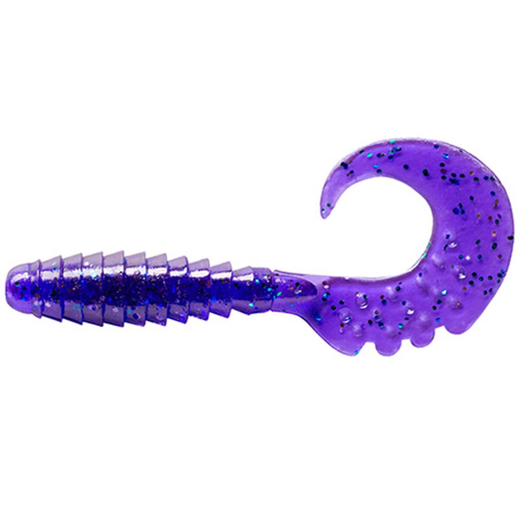 Fancy Grub 2" (10pcs.), #060 - Dark Violet/Peacock & Silver