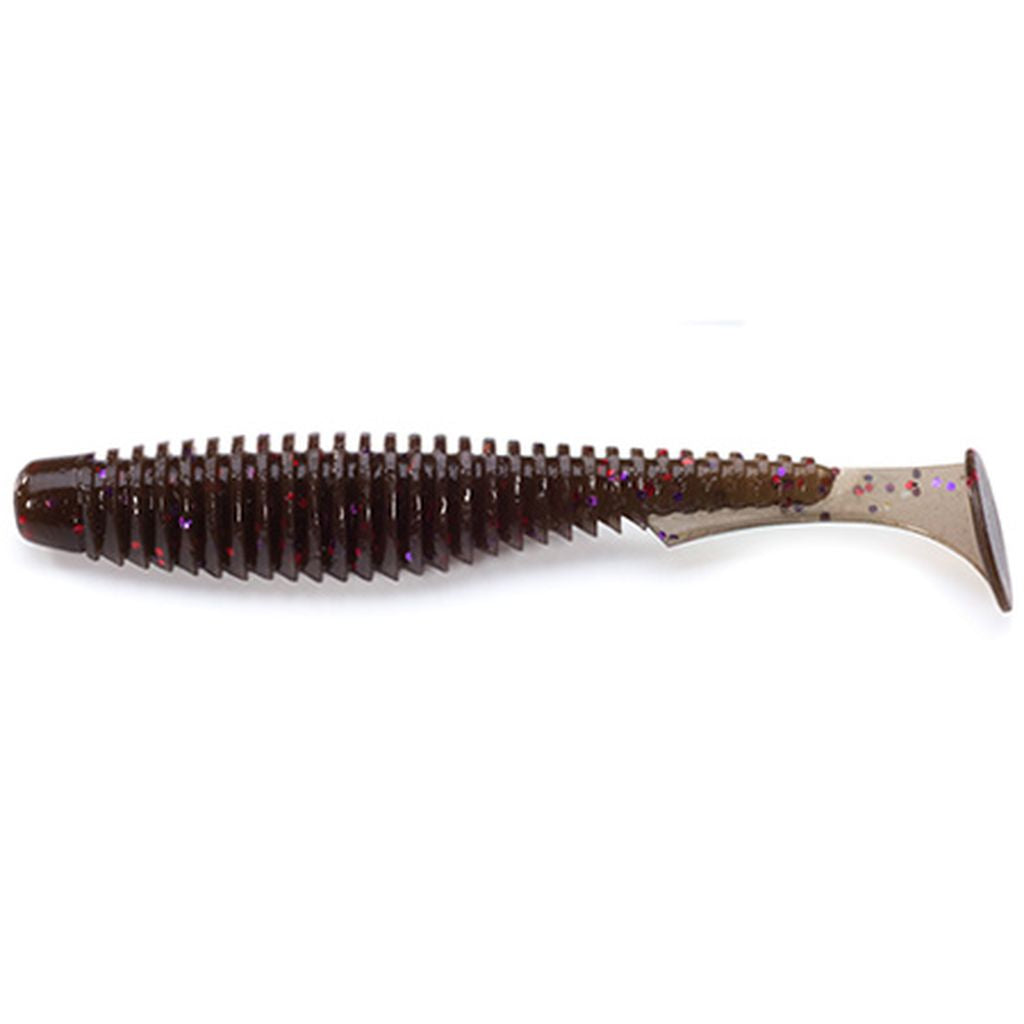 U-Shad 2" (10pcs.), #050 - Green Pumpkin Brown/Red & Purple