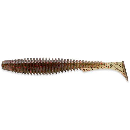 U-Shad 2.5" (9pcs.), #045 - Green Pumpkin/Red & Black