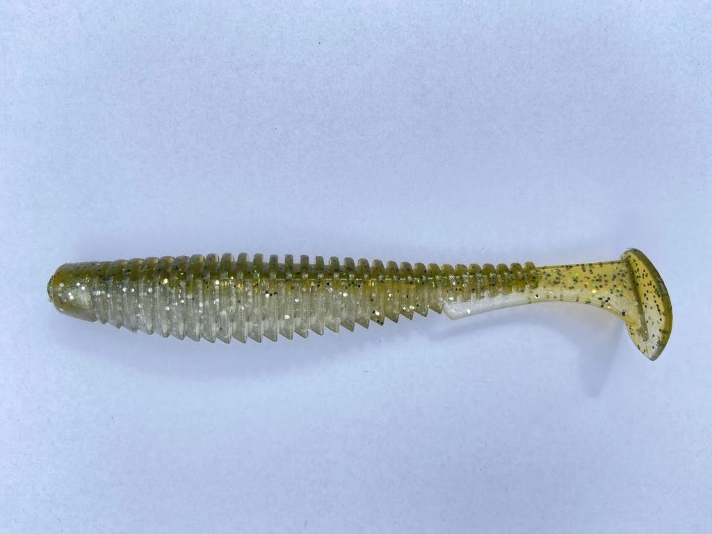 U-Shad 4" (8pcs.), #202 - Green Pumpkin/Pearl