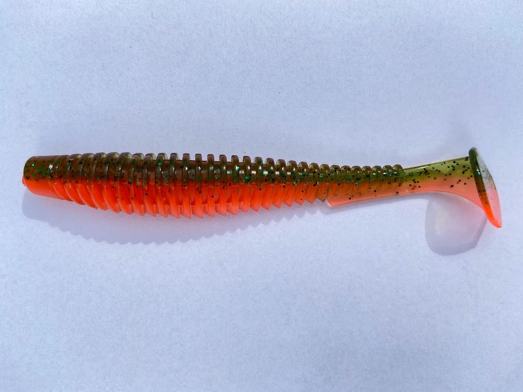 U-Shad 4" (8pcs.), #205 - Watermelon/Flo Orange