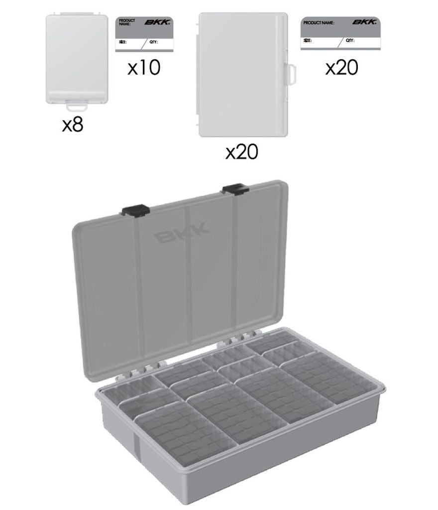 OCD TACKLE SYSTEM-A2 / tartalmaz 20db M és 8 db S doboz / szürke-fekete /m33cm-sz22cm-m6,5cm