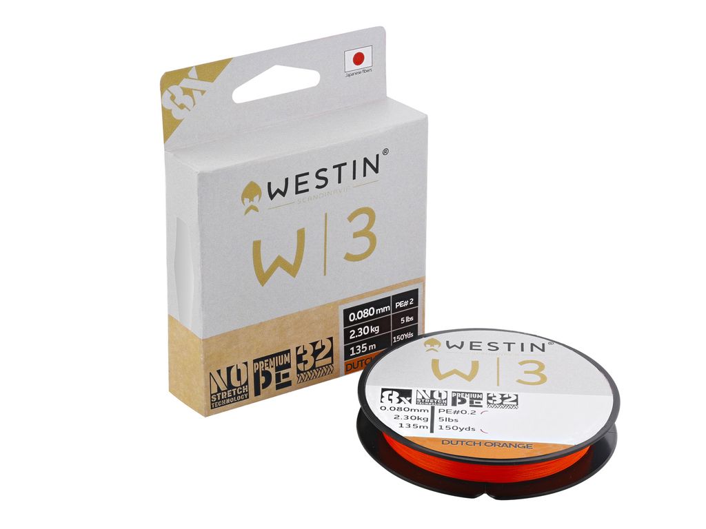 W3 8 Braid Dutch Orange 0.205mm 135m 10.1Kg PE 1.5