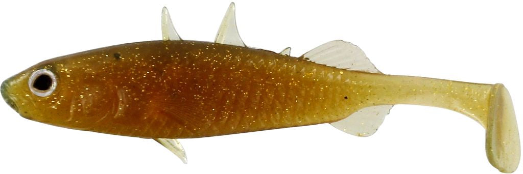 Stanley the Stickleback Shadtail 9cm 7g Motoroil Gold Box w. 48pcs